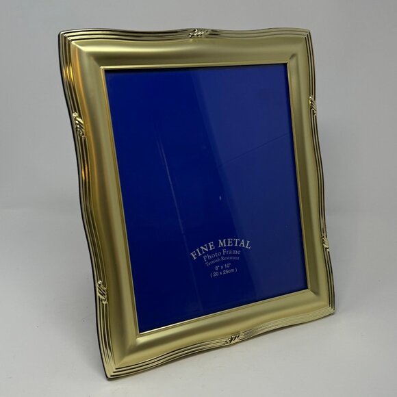 Vintage Brass Gold Photo Picture Frame Ornate 80s 90s Scrolls 8x10 As New Unused - Picture 2 of 4